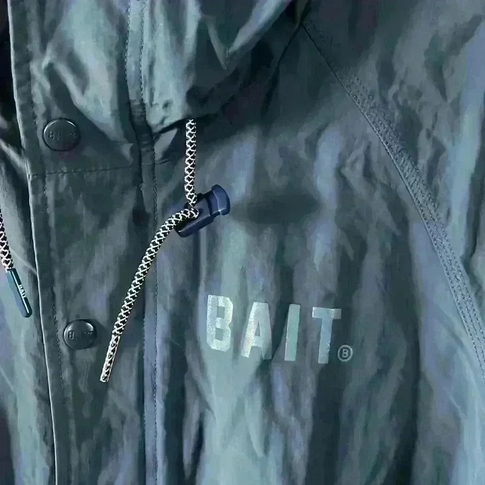 Bait Mountain Parka Windbreaker Jacket Blue Hooded Bill Gorpcore Streetwear Men